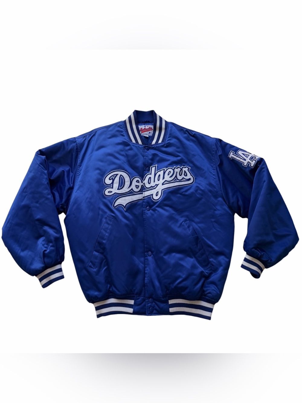 Vintage STARTER Authentic Diamond Collection LA Dodgers Blue Satin Jacket XL